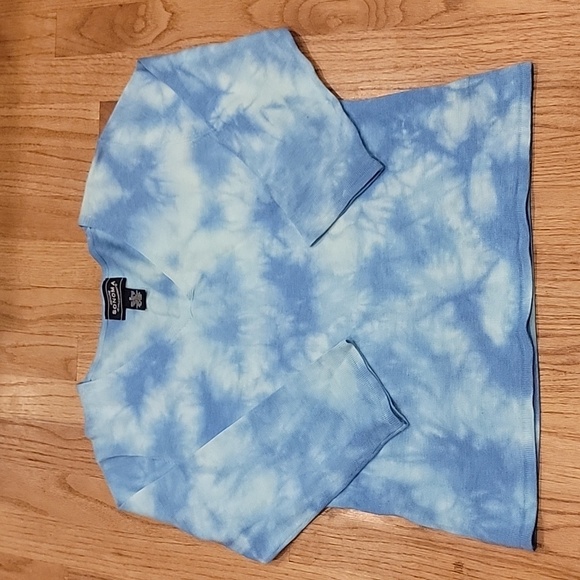 Tie dye Cropped V-neck Sweater - Picture 1 of 3